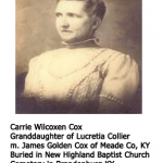 Carrie Wilcoxen Cox.