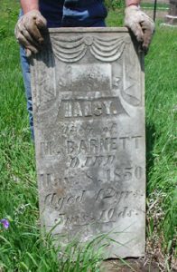 BARNETT, Nancy, Died May 8, 1860, age 42 yrs 5 ms 10 ds